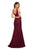 La Femme - 27262 Allover Lace Sleeveless V Neck Two-Piece Mermaid Gown In Red