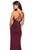 La Femme - 27317 Draped Surplice Bodice High Slit Gown In Red
