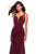 La Femme - 27474 Embellished Two Tone Jersey Trumpet Dress In Red