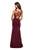 La Femme - 27474 Embellished Two Tone Jersey Trumpet Dress In Red