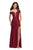 La Femme - 27097 Lace Applique Off-Shoulder Sheath Dress In Red