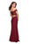 La Femme - 27097 Lace Applique Off-Shoulder Sheath Dress In Red