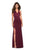 La Femme - 27573 Halter V-neck Jersey Sheath Dress In Red