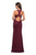 La Femme - 27573 Halter V-neck Jersey Sheath Dress In Red