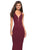La Femme - 27637 Strappy Plunging Halter Evening Dress In Red