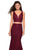 La Femme - 27262 Allover Lace Sleeveless V Neck Two-Piece Mermaid Gown In Red