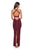 La Femme - 27637 Strappy Plunging Halter Evening Dress In Red
