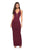 La Femme - 27637 Strappy Plunging Halter Evening Dress In Red