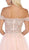 May Queen - MQ1649 Illusion Lace Off Shoulder A-Line Gown In Pink
