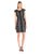 Jax - 1-ZAW-54M Cap Sleeve Front Zip Lace Dress in Black and White