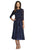 Alex Evenings - 1121004 Quarter Length Sleeve A Line Dress in Blue