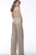 Jovani - 67878 Jewel Beaded Long Jumpsuit In Gold and Neutral