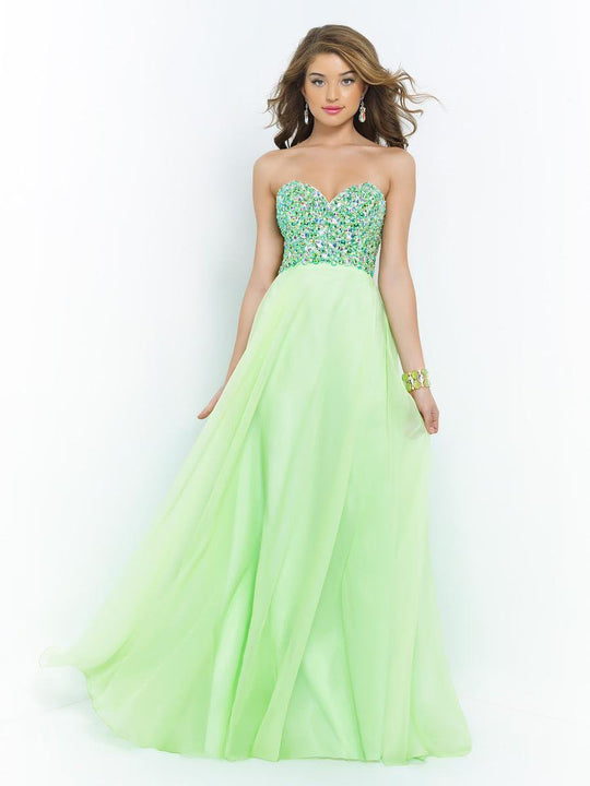 Blush - X222 Strapless Sequined Evening Dress In Green