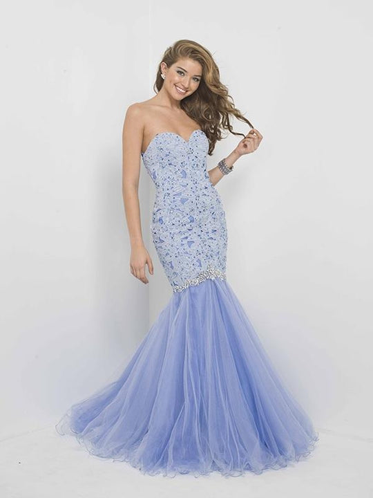 Blush TOO - X223W Embellished Sweetheart Mermaid Dress In Purple