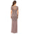 Adrianna Papell - 91922940 Embellished Scoop Short Sleeves Long Gown in Gray