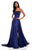 Sherri Hill - 52022 Scoop Taffeta Long A Line Dress In Blue