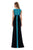 Theia  - 882275 Sleeveless Bateau Neck Long Gown in Blue and Black