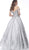 Jovani - 59065 Floral Embroidered Off-Shoulder Ballgown In Silver