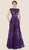 Rina Di Montella - RD2603 Beaded Lace Cap Sleeve A-line Gown in Purple and Neutral