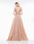 Colors Dress - 2170 Sequined Deep V-neck Ballgown In Gold