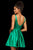 Sherri Hill - 53081 Sleeveless V-Neck Scoop Back A-Line Short Dress In Green