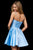 Sherri Hill - 52378 V Neck Mikado Short A-Line Cocktail Dress In Blue