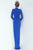 Jovani - 1706 High Neck Long Sleeve Fitted High Slit Evening Dress In Blue