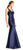 Adrianna Papell - AP1E201575 Embellished V-neck Trumpet Dress in Blue