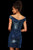 Sherri Hill - 52355 Off Shoulder Glitter Stretch Fitted Short Dress In Blue and Silver