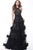 Jovani - 68243 Halter Printed A-line Dress In Black and Multi