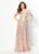 Montage by Mon Cheri - 219976W Embroidered Illusion Bateau A-line Gown In Pink