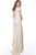 Jovani - 62761 Plunging Off-Shoulder Sheath Dress In Neutral