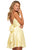 Sherri Hill - 53202 Two Piece Deep V-neck Satin A-line Dress In Yellow