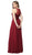 Nox Anabel - Y009P Applique Halter Neck A-line Dress In Red