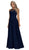 Nox Anabel - Y009P Applique Halter Neck A-line Dress In Blue