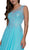Nox Anabel - Y100P Gilded Scoop Chiffon A-line Dress In Blue and Green