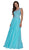 Nox Anabel - Y100P Gilded Scoop Chiffon A-line Dress In Blue and Green