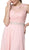 Nox Anabel - Y101P Embroidered Jewel Neck Chiffon A-line Dress In Pink