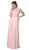 Nox Anabel - Y101P Embroidered Jewel Neck Chiffon A-line Dress In Pink