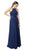 Nox Anabel - Y102P Sleeveless Halter Neck A-line Dress In Blue