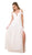 Nox Anabel - Y277 Cold Shoulder V Neckline A-Line High Slit Gown In White
