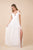 Nox Anabel - Y277P Cold Shoulder V Neckline A-Line High Slit Gown In White