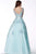 Jovani - 66882 Cap Sleeves Beaded A-line Dress In Blue  