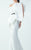 MNM Couture - Asymmetric Neck Trumpet Dress G0715 in White