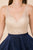 Nox Anabel - Y692 Embellished V-neck A-line Cocktail Dress In Neutral and Blue