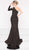 Colors Dress - 1990 Glitter Jersey One Shoulder Trumpet Dress in Black and Gold
