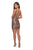 La Femme - 28218 Short Sequined Metallic Faux Wrap Dress In Gold