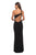 La Femme - 28135 Asymmetric Long Dress In Black