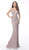 Jovani - 63001 Embellished Deep V-neck Trumpet Dress In Pink
