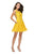La Femme - 26616 Deep Scoop Back All Over Lace Short Dress in Yellow